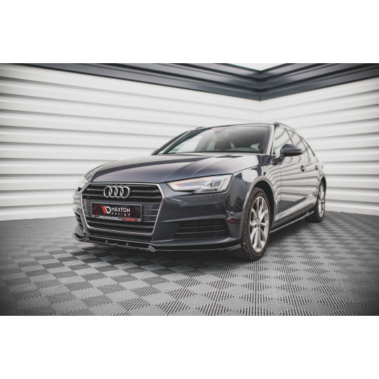 Maxton Design spoiler pod přední nárazník pro Audi A4 B9, černý lesklý plast ABS