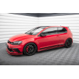 Maxton Design difuzory pod boční prahy pro Volkswagen Golf GTI Mk7, červený lesklý plast ABS