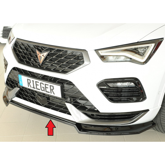 Rieger lipa pod přední nárazník pro Seat Ateca Cupra 5FP, 08/20-, plast ABS lakovaný do černé lesklé barvy