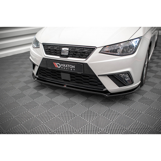 Maxton Design spoiler pod přední nárazník ver.3 pro Seat Ibiza Mk5, černý lesklý plast ABS