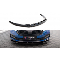 Maxton Design spoiler pod přední nárazník ver.1 pro Škoda Octavia Mk4, černý lesklý plast ABS, Sportline