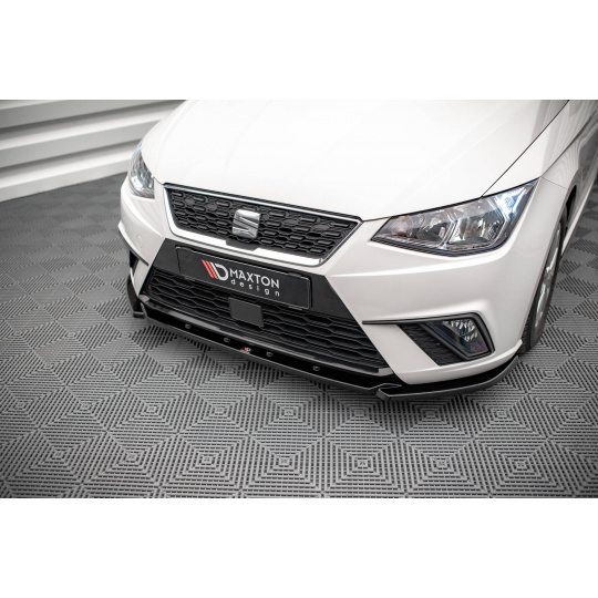 Maxton Design spoiler pod přední nárazník ver.2 pro Seat Ibiza Mk5, černý lesklý plast ABS