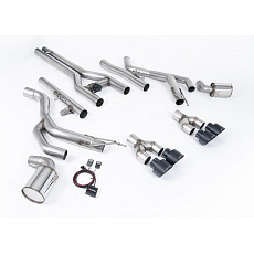 Milltek Sport Front Pipe-back Active "H" System pro Dodge Challenger SRT Hellcat (vč. Redeye a Widebody modelů) 2015-2022, GT-100 černé koncovky Milltek Sport Front Pipe-back Active "H" System pro Dodge Challenger SRT Hellcat (vč. Redeye a Widebody modelů) 2015-2022, GT-100 černé koncovky