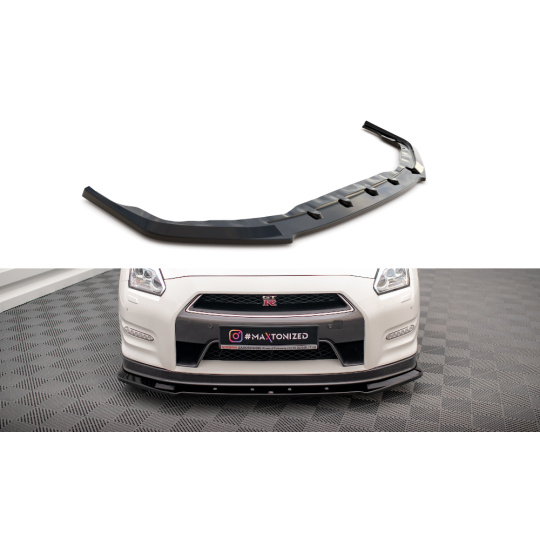 Maxton Design spoiler pod přední nárazník pro Nissan GT-R R35 Facelift, černý lesklý plast ABS