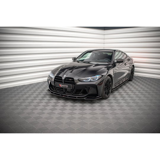 Maxton Design spoiler pod přední nárazník ver.2 pro BMW M3 G80, černý lesklý plast ABS