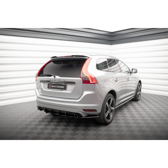 Maxton Design "Street Pro" difuzor zadního nárazníku pro Volvo XC60 Mk1 Facelift R-Design, plast ABS bez povrchové úpravy