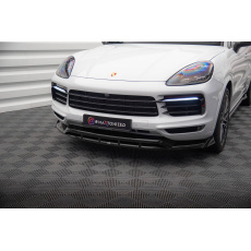 Maxton Design spoiler pod přední nárazník pro Porsche Cayenne Mk3 Coupe, černý lesklý plast ABS