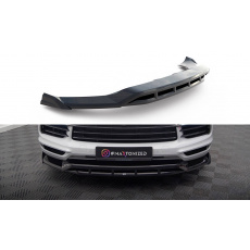 Maxton Design spoiler pod přední nárazník pro Porsche Cayenne Mk3 Coupe, černý lesklý plast ABS