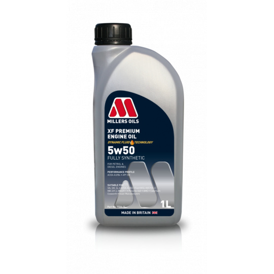 Plně syntetický olej Millers Oils Premium XF Longlife 5w50, 1L