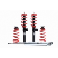 Kompletní výškově stavitelný podvozek H&R Monotube s odlehčeným tělem z černého hliníku ve verzi Comfort pro Audi TT 8N Roadster r.v. 2000> s pohonem předních kol