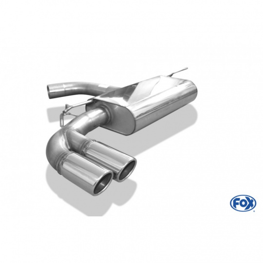 Fox Sportauspuff koncový tlumič výfuku s koncovkou 2x80 Typ 16 pro Volkswagen Golf VII 2012- s motorem 1.2, 1.4, 1.6, 1.6 TDI, 2.0 TDI