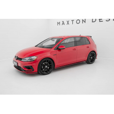 Maxton Design difuzory pod boční prahy ver.2 pro Volkswagen Golf R Mk7 Facelift, červený lesklý plast ABS