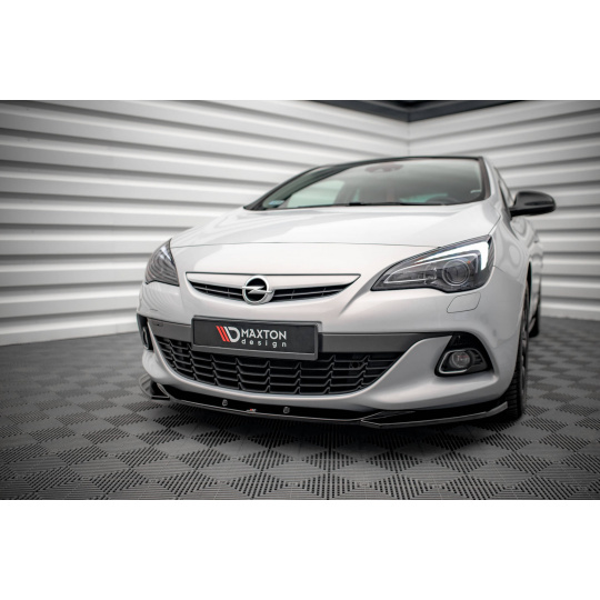 Maxton Design spoiler pod přední nárazník pro Opel Astra J (Mk4), černý lesklý plast ABS, GTC OPC-Line