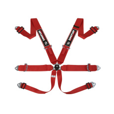 Sandtler Sponsor šestibodový bezpečnostní pás s homologací FIA, barva červená