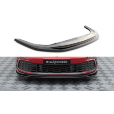 Maxton Design spoiler pod přední nárazník ver.6 pro Volkswagen Golf R-Line Mk8, černý lesklý plast ABS