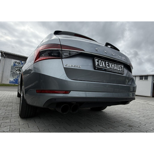 Fox Sportauspuff koncový tlumič výfuku s koncovkou 2x90 Typ 25 černé matné pro Škoda Superb  s motorem 2.0 TDI