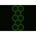 Kompletní LED hexagonové svítidlo zelené, rozměr: 8 elementů 166 x 386 cm