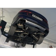 Fox Sportauspuff koncový díl s výf. klapkou s koncovkou 2x100 Typ 25 na obou stranách pro Audi S4 B9 2016- s motorem 3.0 s černě smaltovanými koncovkami