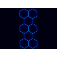 Kompletní LED hexagonové svítidlo modré, rozměr: 8 elementů 166 x 386 cm