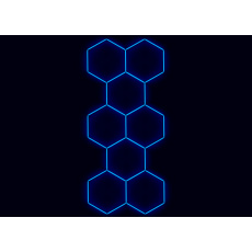 Kompletní LED hexagonové svítidlo modré, rozměr: 8 elementů 166 x 386 cm Kompletní LED hexagonové svítidlo modré, rozměr: 8 elementů 166 x 386 cm