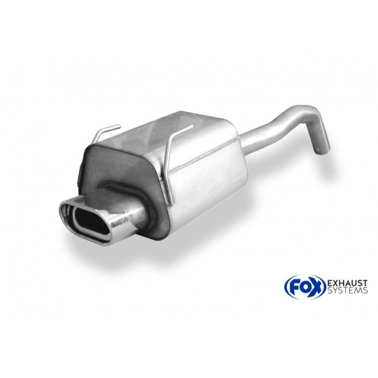 Fox Sportauspuff koncový tlumič výfuku s koncovkou 135x80 Typ 53 pro Fiat 500  s motorem 0.9, 1.2, 1.3 D, 1.4