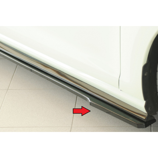 Rieger spoiler pod boční práh mont. strana pravá pro Volkswagen Golf 7 R-Line 3-dvéř., 02/17-, plast ABS lakovaný do černé lesklé barvy