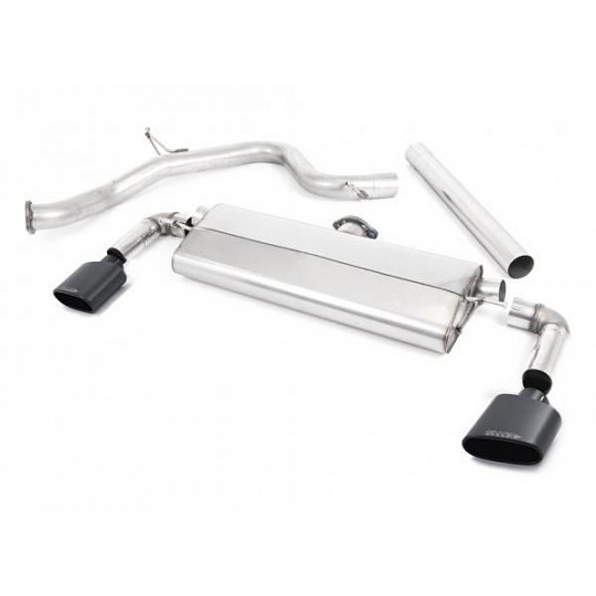 Milltek Sport výfukový systém cat-back bez rezonátoru (hlasitější) pro Seat Leon Cupra 300 2.0 TSI (bez OPF/GPF) 2018-2019, oválné černé koncovky