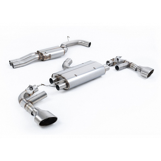 Milltek Sport homologovaný výfuk cat-back 80mm s rezonátorem pro Audi TT Mk3 TTRS 2.5TFSI Quattro (s OPF/GPF) 2019-2024, typ koncovek: leštěné titanové Milltek Sport homologovaný výfuk cat-back 80mm s rezonátorem pro Audi TT Mk3 TTRS 2.5TFSI Quattro (s OPF/GPF) 2019-2024, typ koncovek: leštěné titanové