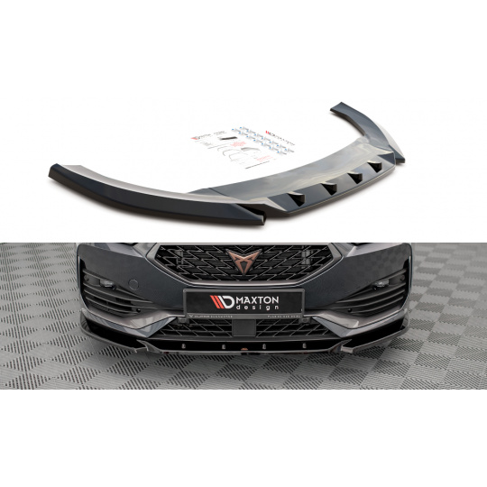 Maxton Design spoiler pod přední nárazník ver.3 pro Cupra Leon, černý lesklý plast ABS