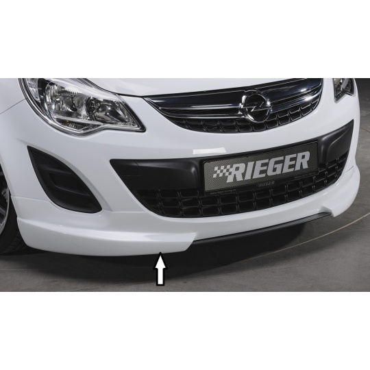 Rieger spoiler pod přední nárazník pro Opel Corsa D 3-dvéř., 5-dvéř. po faceliftu, r.v. 01/11-, plast ABS bez povrchové úpravy, bez žebrování