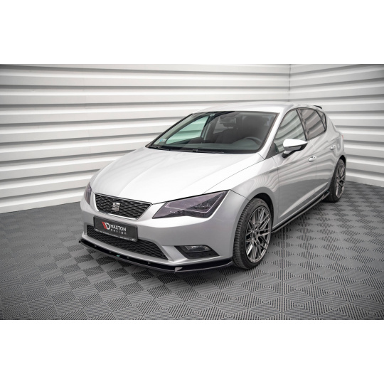 Maxton Design spoiler pod přední nárazník pro Seat Leon Mk3, černý lesklý plast ABS