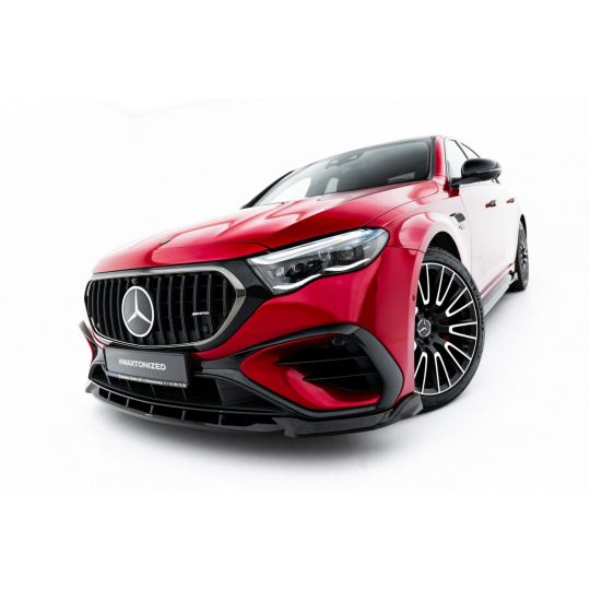 Maxton Design spoiler pod přední nárazník pro Mercedes třída E W214/AMG 53, černý lesklý plast ABS, Sedan / Estate