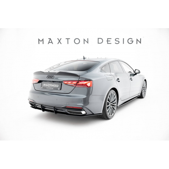Maxton Design "Street Pro" difuzor zadního nárazníku pro Audi A5 F5 Facelift, plast ABS bez povrchové úpravy, Coupe/Sportback, s červenou linkou