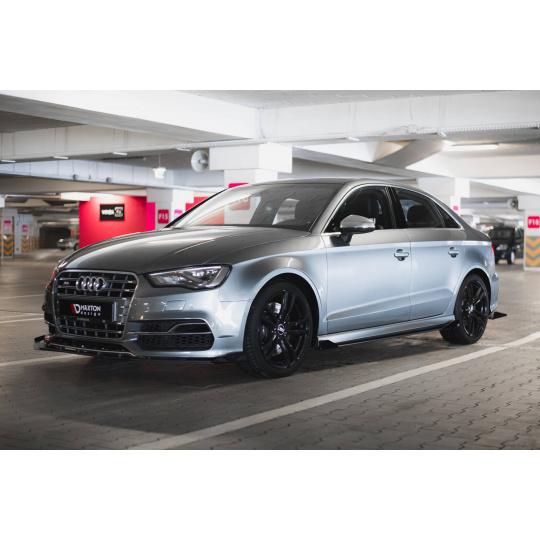 Maxton Design "Street Pro" difuzory pod boční prahy s křidélky pro Audi A3 8V, plast ABS bez povrchové úpravy, S-Line Sedan