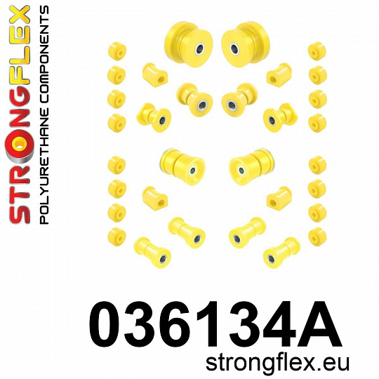 036134A: Strongflex Kompletní sada polyuretanových silentbloků pro zavěšení varianta SPORT 036134A: Strongflex Kompletní sada polyuretanových silentbloků pro zavěšení varianta SPORT