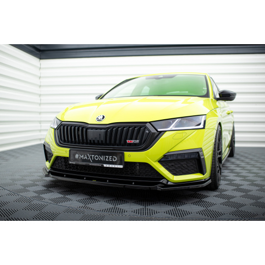 Maxton Design spoiler pod přední nárazník ver.3 pro Škoda Octavia RS Mk4, černý lesklý plast ABS Maxton Design spoiler pod přední nárazník ver.3 pro Škoda Octavia RS Mk4, černý lesklý plast ABS
