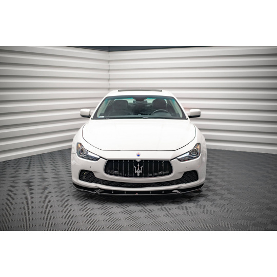 Maxton Design spoiler pod přední nárazník ver.2 pro Maserati Ghibli Mk3, černý lesklý plast ABS