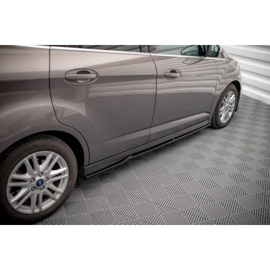 Maxton Design difuzory pod boční prahy pro Ford C-max Mk2, černý lesklý plast ABS