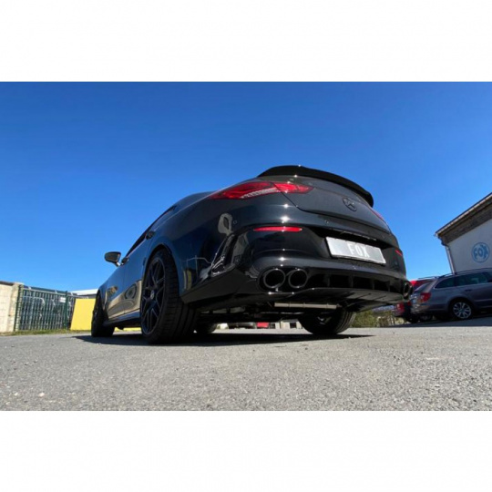 Fox Sportauspuff koncový tlumič výfuku s koncovkou vyvedeno do OEM koncovek pro Mercedes CLA 118 2019- s motorem 2.0