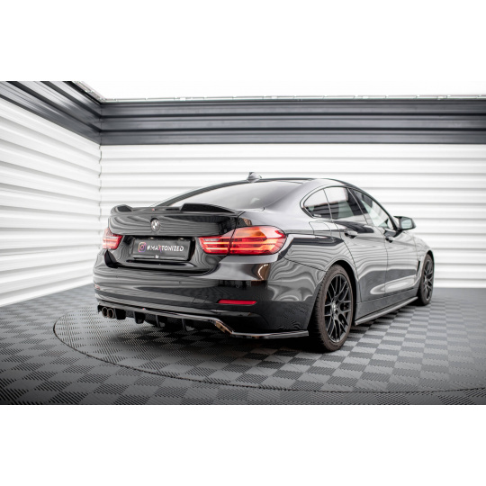 Maxton Design prodloužení spoileru 3d pro BMW řada 4 F36, černý lesklý plast ABS, vč. M-Pack