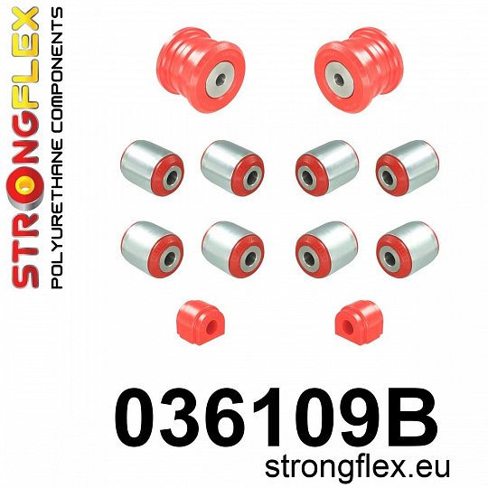 036109B: Strongflex Sada silentbloků zadního zavěšení 036109B: Strongflex Sada silentbloků zadního zavěšení