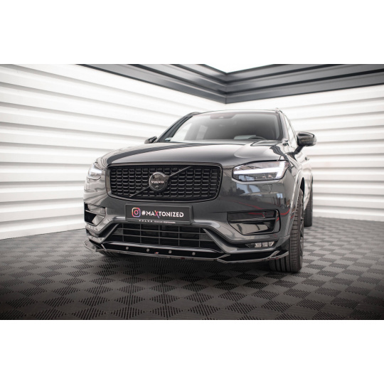 Maxton Design spoiler pod přední nárazník pro Volvo XC90 Mk2 Facelift R-Design, černý lesklý plast ABS
