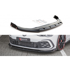 Maxton Design spoiler pod přední nárazník s křidélky ver.3 pro Volkswagen Golf GTI Mk8, černý lesklý plast ABS
