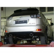 Fox Sportauspuff koncový tlumič výfuku s koncovkou 140x90 Typ 32 na obou stranách pro Lexus RX XU3 s motorem 3.3