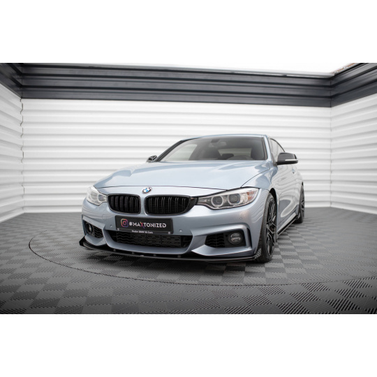 Maxton Design "Street Pro" spoiler pod přední nárazník s křidélky pro BMW řada 4 F32, plast ABS bez povrchové úpravy, s červenou linkou, Coupe M-Pack