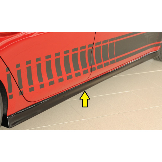 Rieger boční práh (XS) mont. strana pravá pro Seat Leon KL 5-dvéř., 04/20-, plast ABS lakovaný do černé lesklé barvy