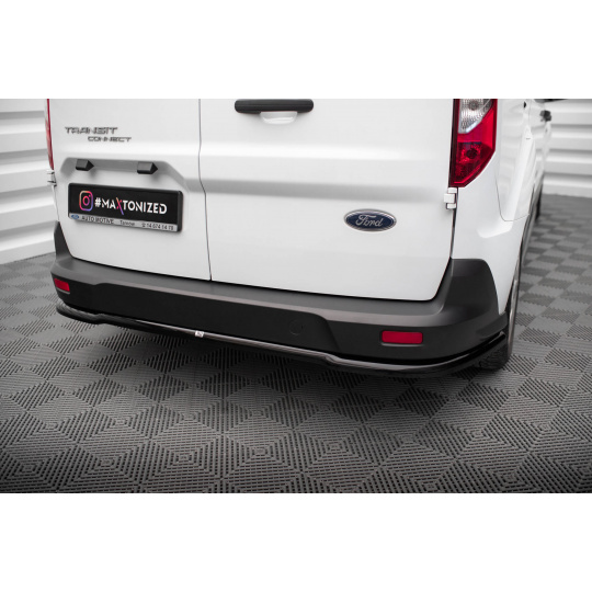 Maxton Design středový spoiler zadního nárazníku pro Ford Transit Connect Mk2 Facelift, černý lesklý plast ABS