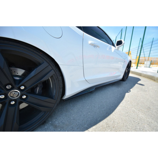 Maxton Design difuzory pod boční prahy pro Chevrolet Camaro 6, černý lesklý plast ABS