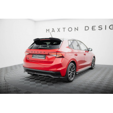 Maxton Design spoiler pod zadní nárazník s žebrováním pro Škoda Fabia Mk4, černý lesklý plast ABS, Monte Carlo