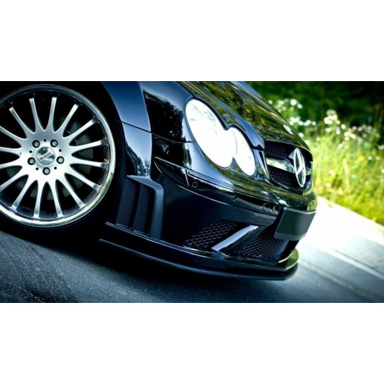 Maxton Design spoiler pod přední nárazník pro Mercedes CLK W209, černý lesklý plast ABS, SL Black Series look